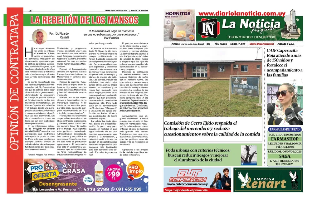 DIARIO DE TODOS LOS DIAS DE 12 PAGINAS